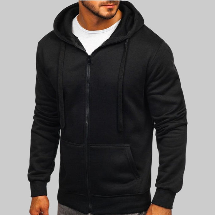 Herrars Zip Hoodie – Bekväm Andningsbar Stilren Casual Lagerklädsel för Varje Dag