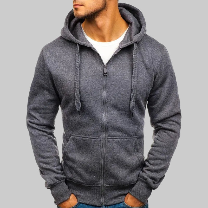 Herrars Zip Hoodie – Bekväm Andningsbar Stilren Casual Lagerklädsel för Varje Dag
