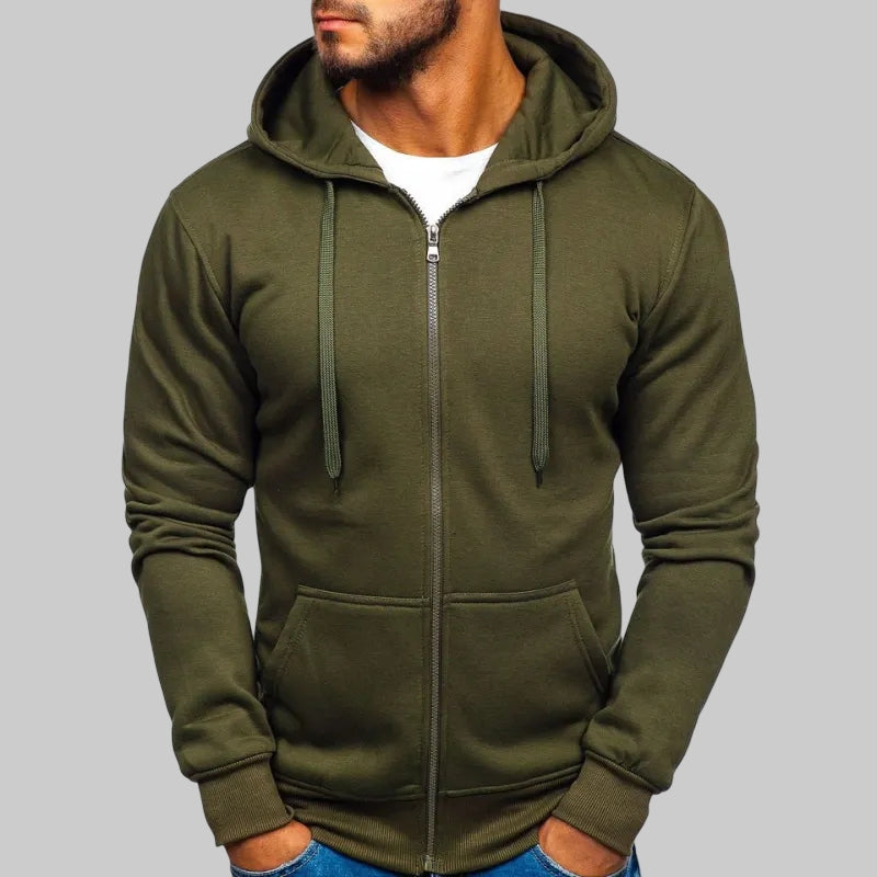 Herrars Zip Hoodie – Bekväm Andningsbar Stilren Casual Lagerklädsel för Varje Dag