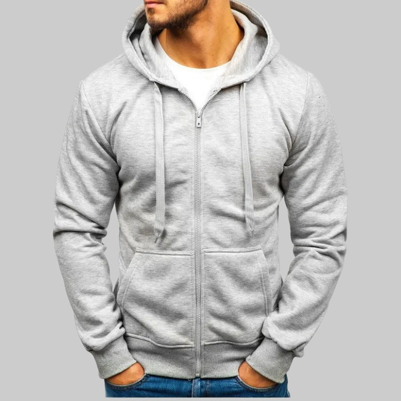 Herrars Zip Hoodie – Bekväm Andningsbar Stilren Casual Lagerklädsel för Varje Dag