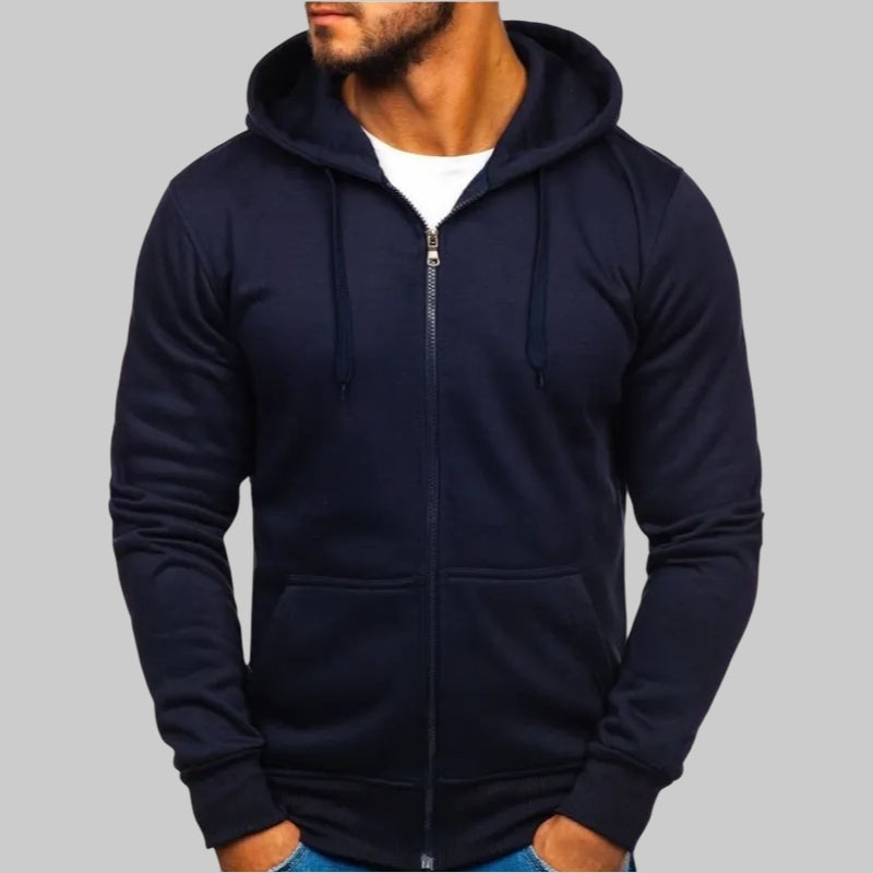 Herrars Zip Hoodie – Bekväm Andningsbar Stilren Casual Lagerklädsel för Varje Dag