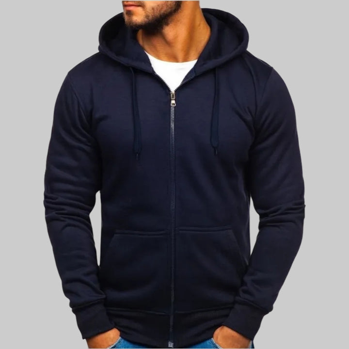 Herrars Zip Hoodie – Bekväm Andningsbar Stilren Casual Lagerklädsel för Varje Dag