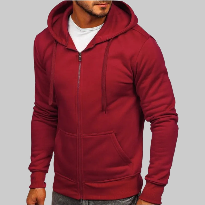 Herrars Zip Hoodie – Bekväm Andningsbar Stilren Casual Lagerklädsel för Varje Dag