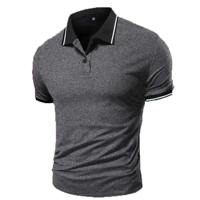 Herrens Kontrastkrage Slim Fit Kortärmad Polo T-shirt