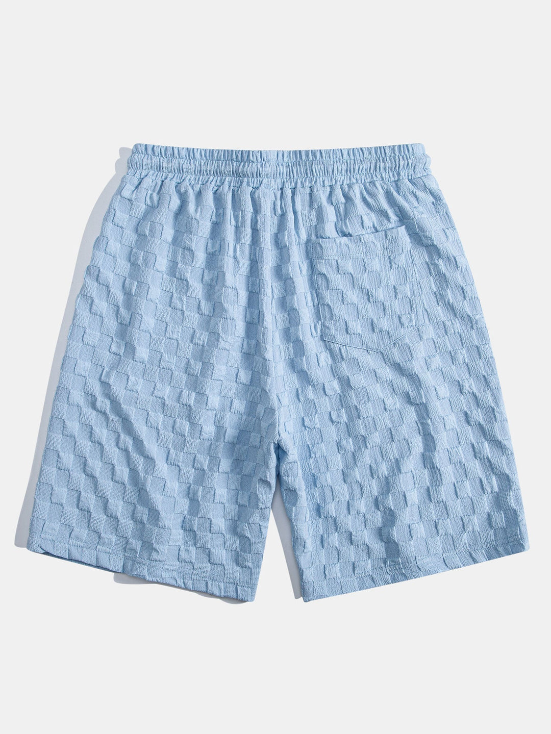 Mäns texturerad skjorta och shorts set för sommarresor och helgklädsel