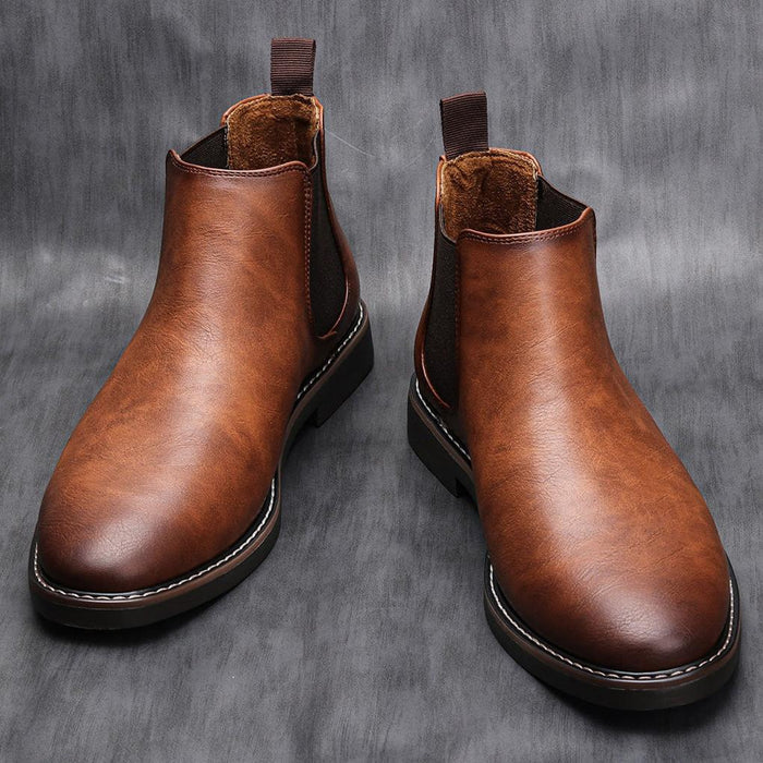 Herr Chelsea Boots med Elastiska Sidopaneler och Dragflik
