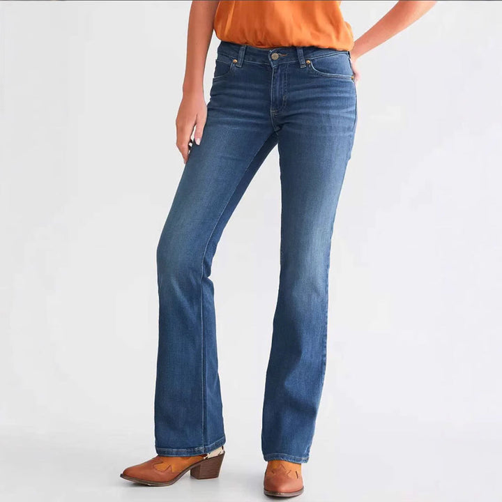 Kvinnors Stretch Bootcut Jeans – Slim Fit Everyday Denim för All-Säsong Användning