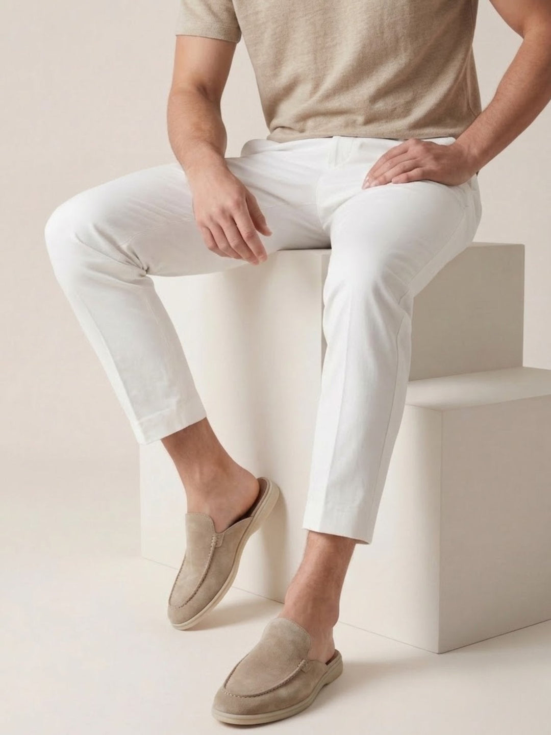 Herrens Mocka-Look Mule Loafers – Lätta Slip-On Skor för Sommar och Smart Casual Klädsel
