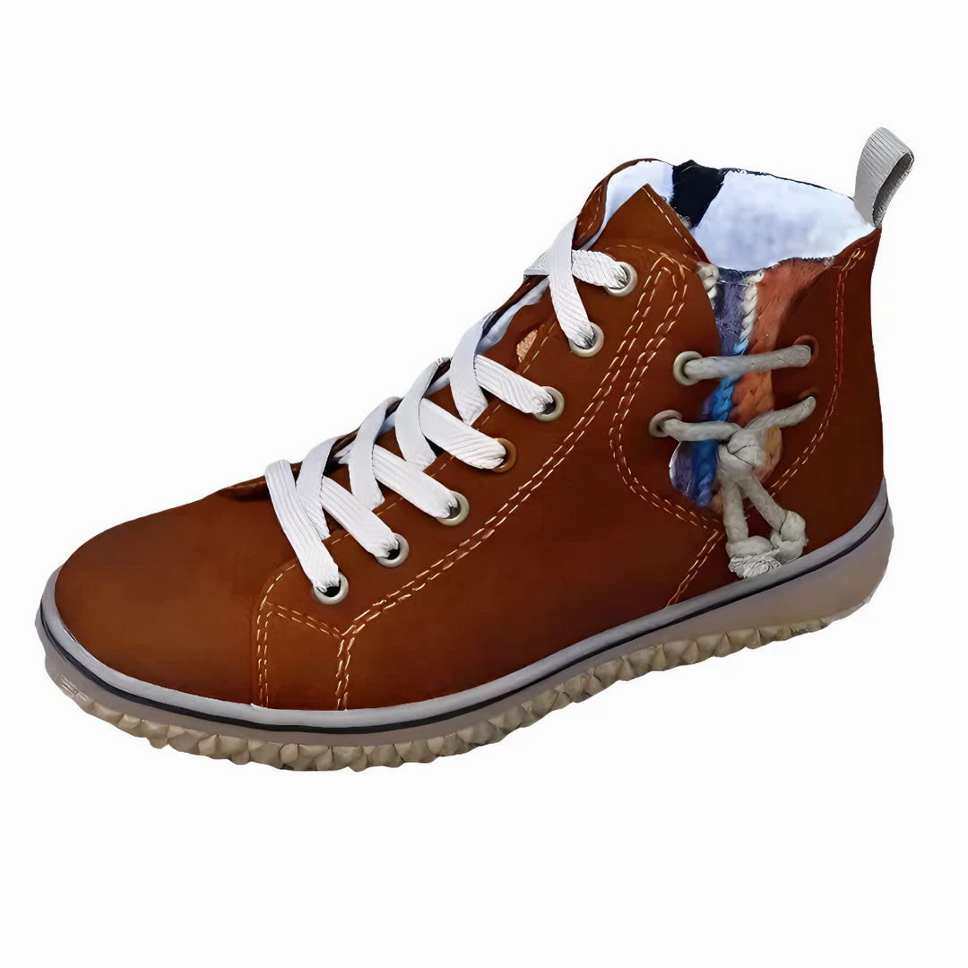 Kvinnors Kontraststygna Höga Sneakers