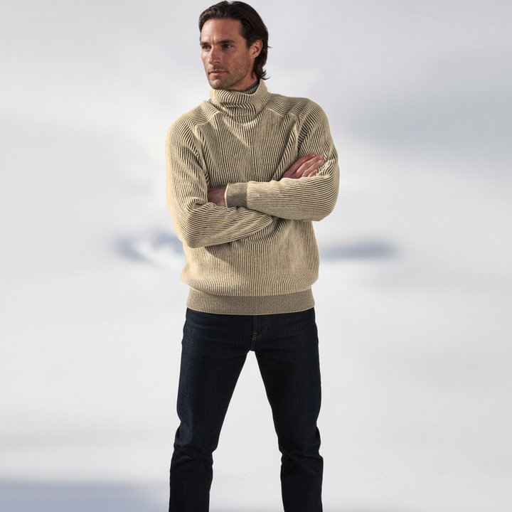 Herr Ribbad Turtleneck Tröja Raglan Långärmad Passform