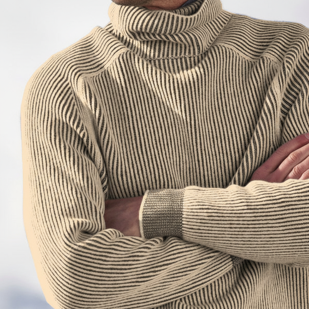 Herr Ribbad Turtleneck Tröja Raglan Långärmad Passform