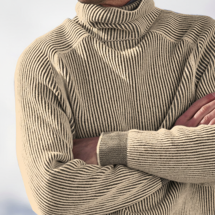 Herr Ribbad Turtleneck Tröja Raglan Långärmad Passform