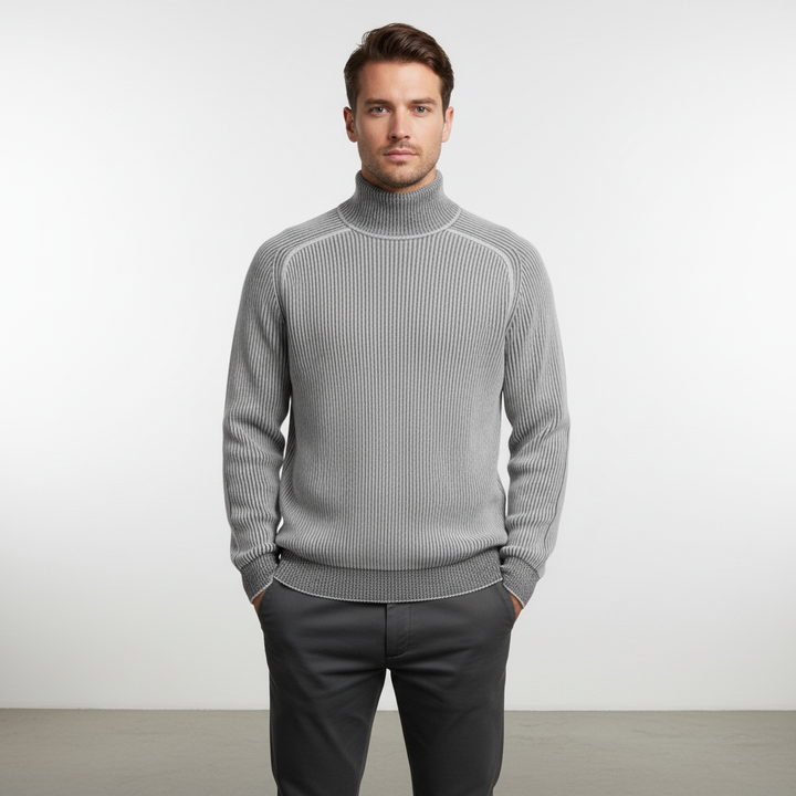 Herr Ribbad Turtleneck Tröja Raglan Långärmad Passform