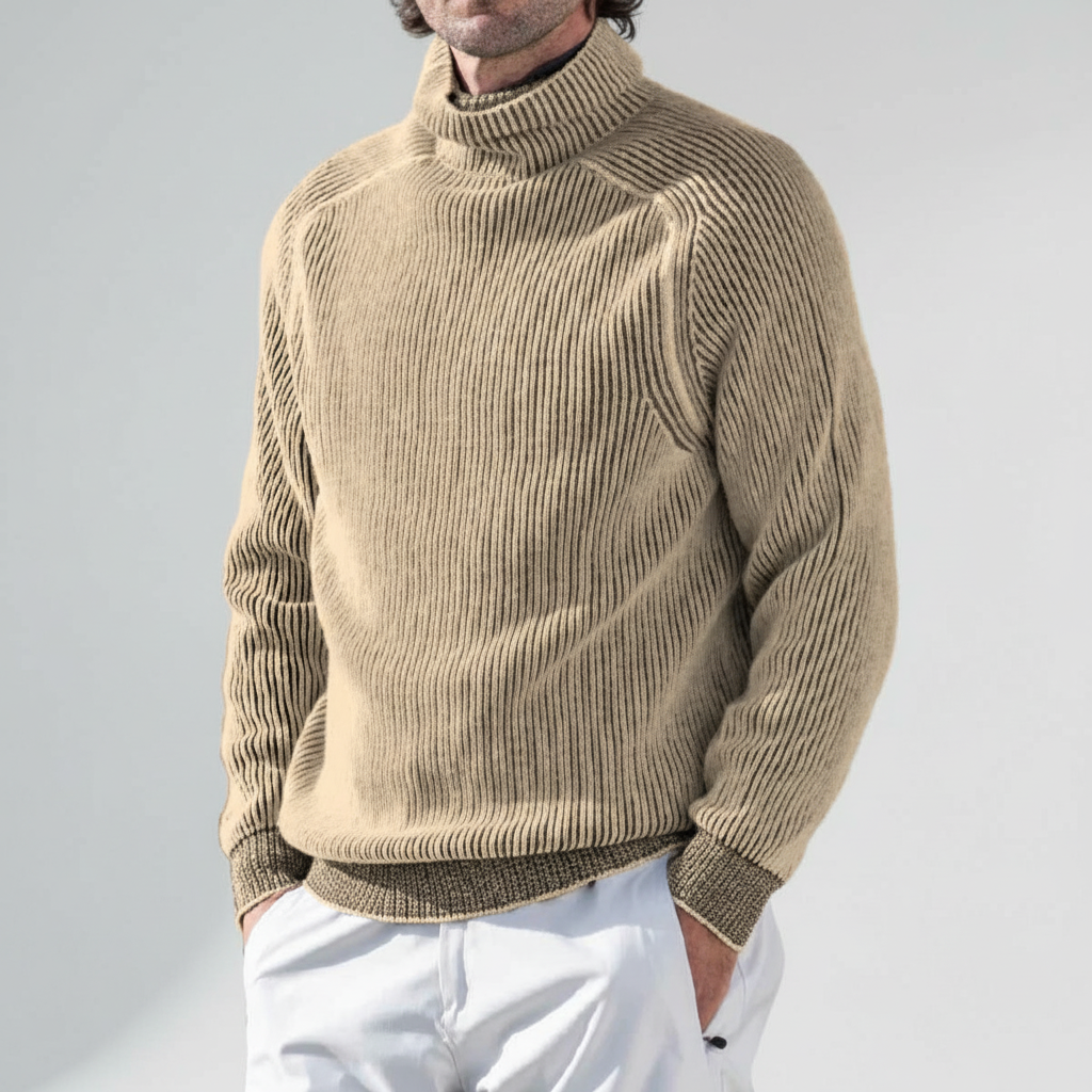 Herr Ribbad Turtleneck Tröja Raglan Långärmad Passform