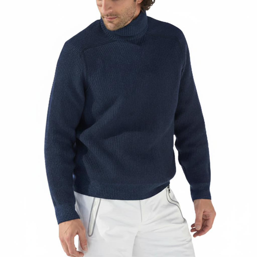 Herr Ribbad Turtleneck Tröja Raglan Långärmad Passform