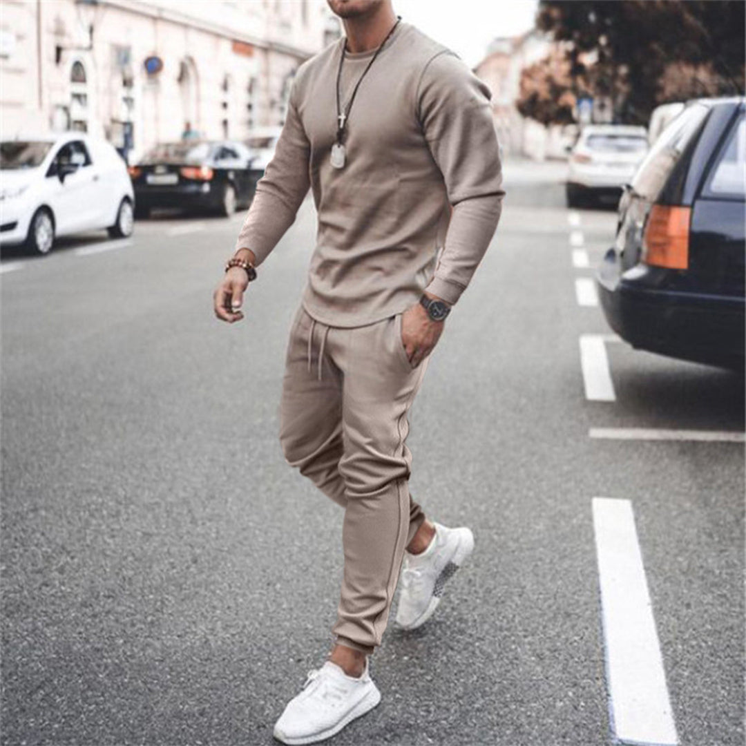 Herrars hösttracksuit slim fit bekväm sportset avslappnad joggingoutfit