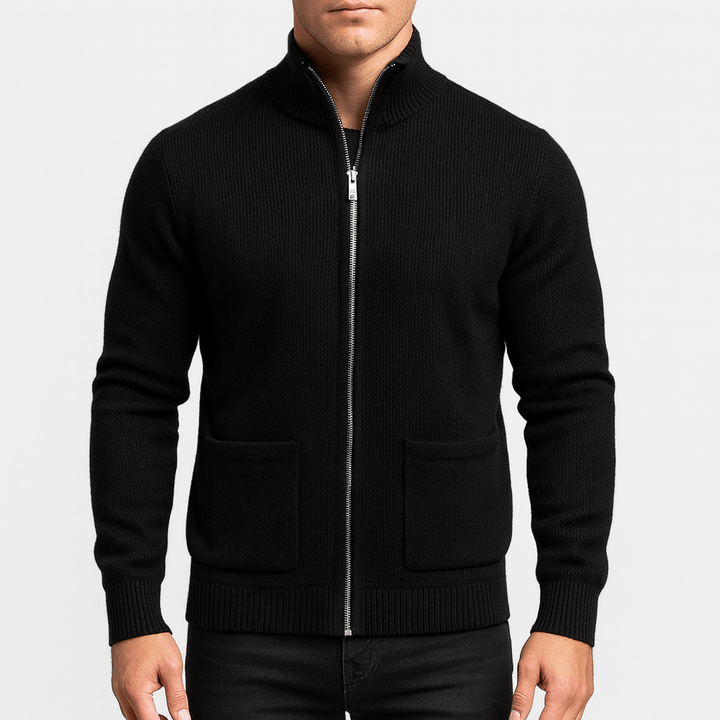 Herrarnas bomull zip cardigan – Lätt och andningsbar lager för kontor och helg