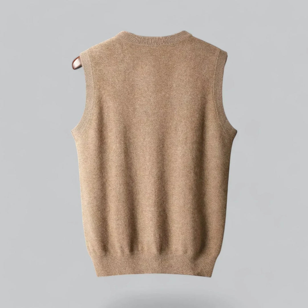 Herrarnas Ull V-ringad Tröja Västa Tidlös Bekväm Lagerstickad Klädsel Smart Casual Outfit