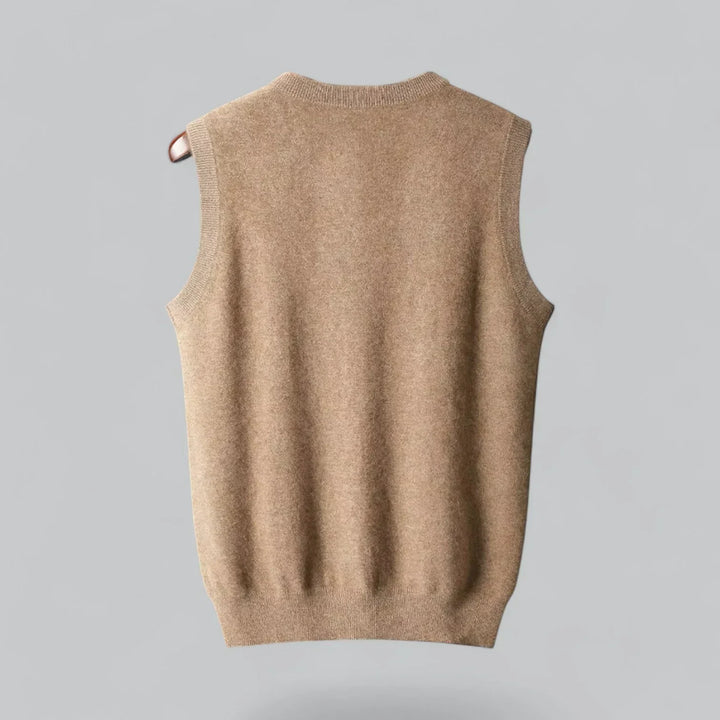 Herrarnas Ull V-ringad Tröja Västa Tidlös Bekväm Lagerstickad Klädsel Smart Casual Outfit