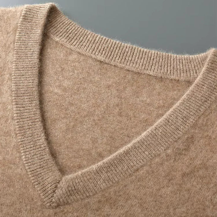 Herrarnas Ull V-ringad Tröja Västa Tidlös Bekväm Lagerstickad Klädsel Smart Casual Outfit