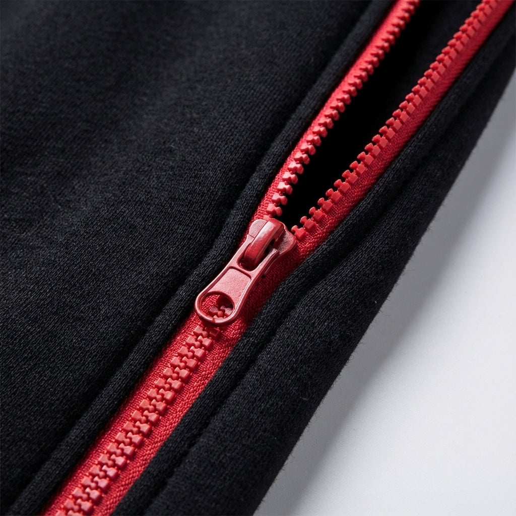Herrasymmetrisk zip-hoodie med bröstficka