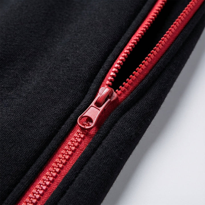 Herrasymmetrisk zip-hoodie med bröstficka