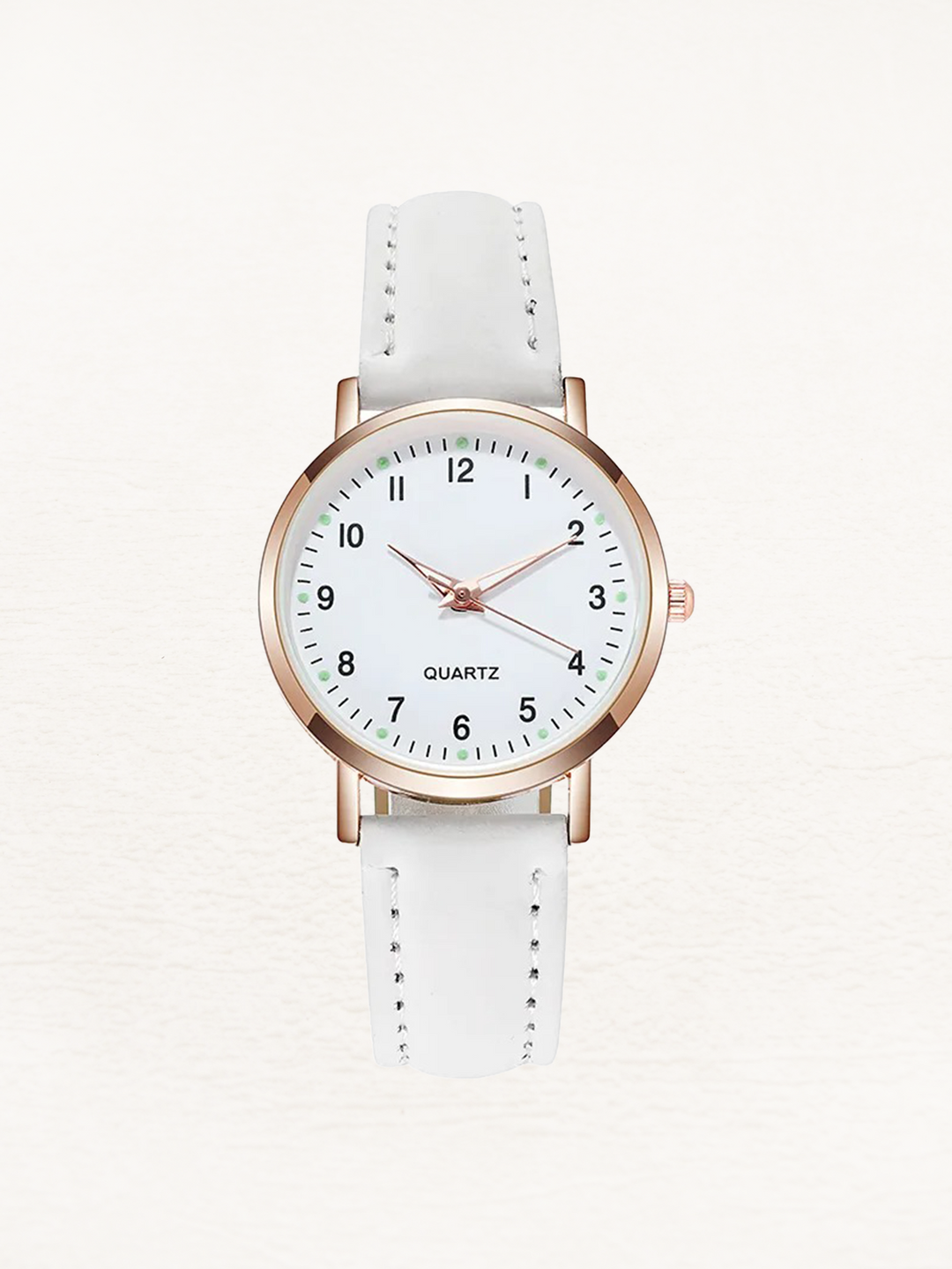 Kvinnors Klassiska Rund Dial Läderrem Armbandsur