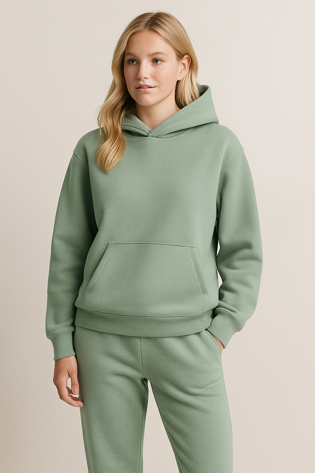 Kvinnors Mjukfodrad Huva Loungewear Set – Avslappnad Passform för Höst och Vinter