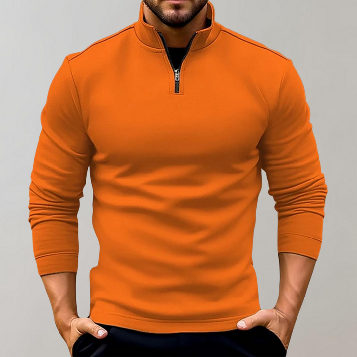 Herrars Halvdraget Tröja Fitted Långärmad Smart Casual Stickad