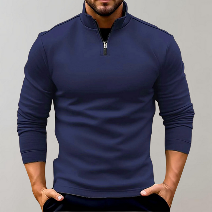 Herrarnas Quarter Zip Tröja med Ståkrage
