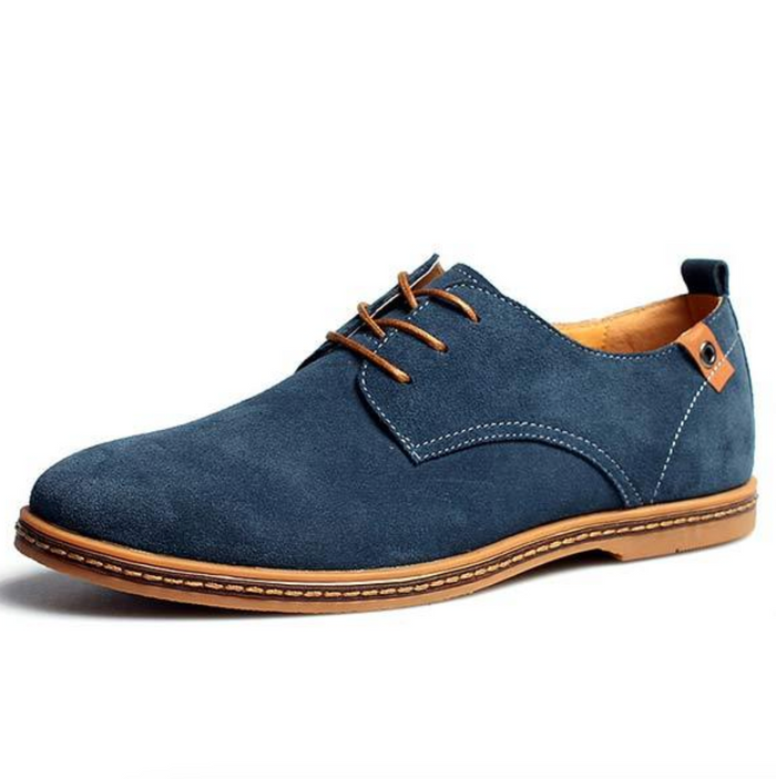 Herr Derby Skor Suede Textur Snörning Sula Detalj