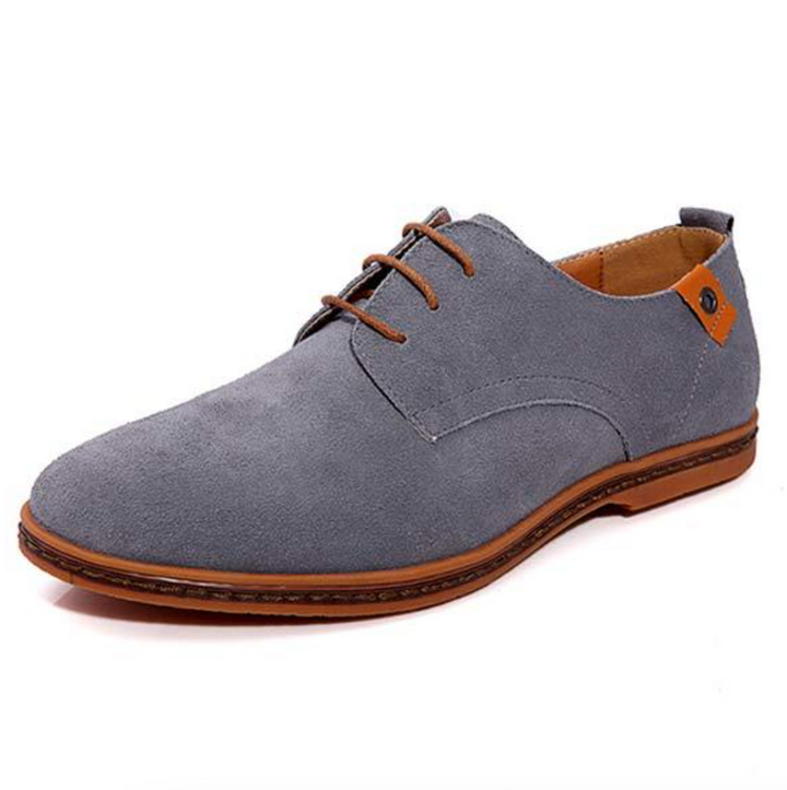 Herr Derby Skor Suede Textur Snörning Sula Detalj