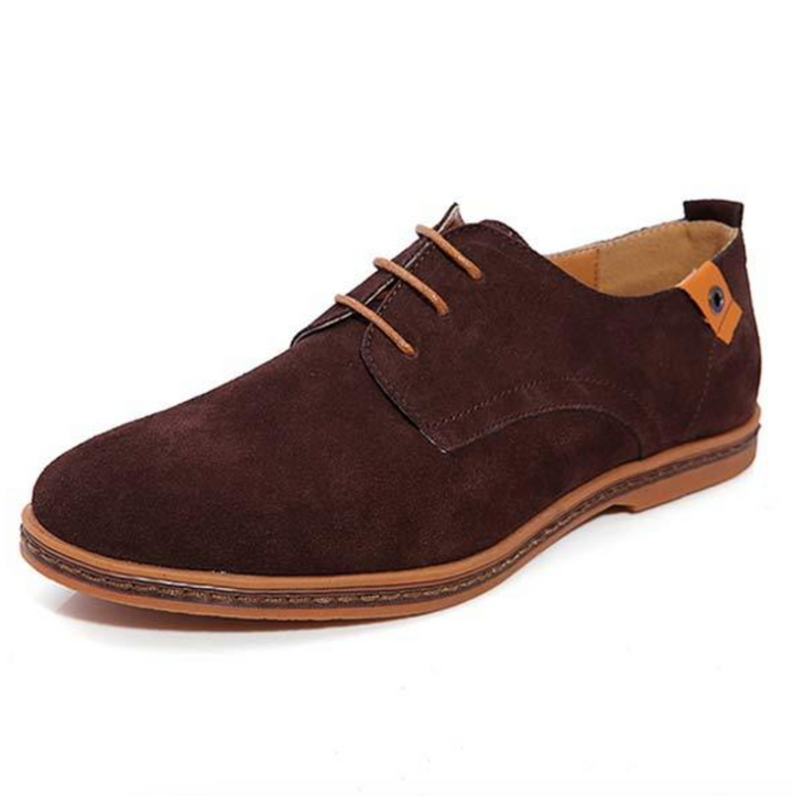 Herr Derby Skor Suede Textur Snörning Sula Detalj