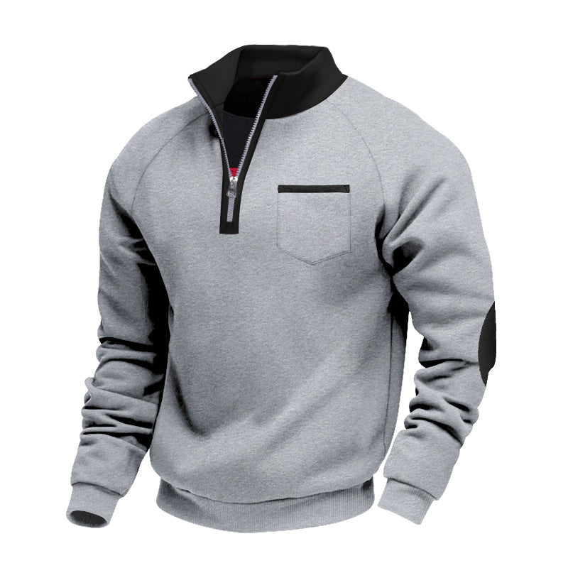 Herrarnas Ståkrage Quarter-Zip Sweatshirt – Praktiskt Lager för Höst och Vinter