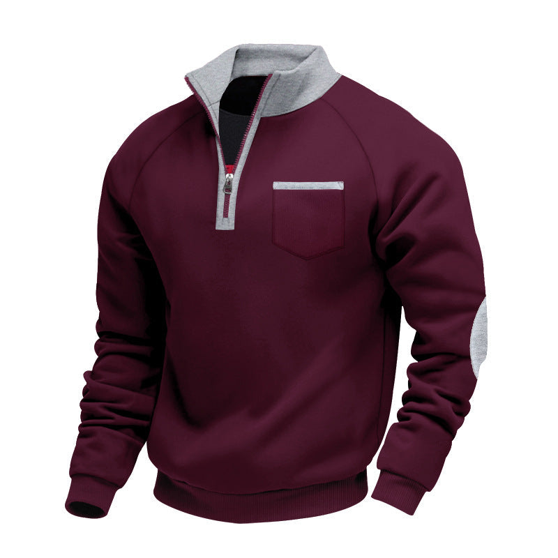 Herrarnas Ståkrage Quarter-Zip Sweatshirt – Praktiskt Lager för Höst och Vinter