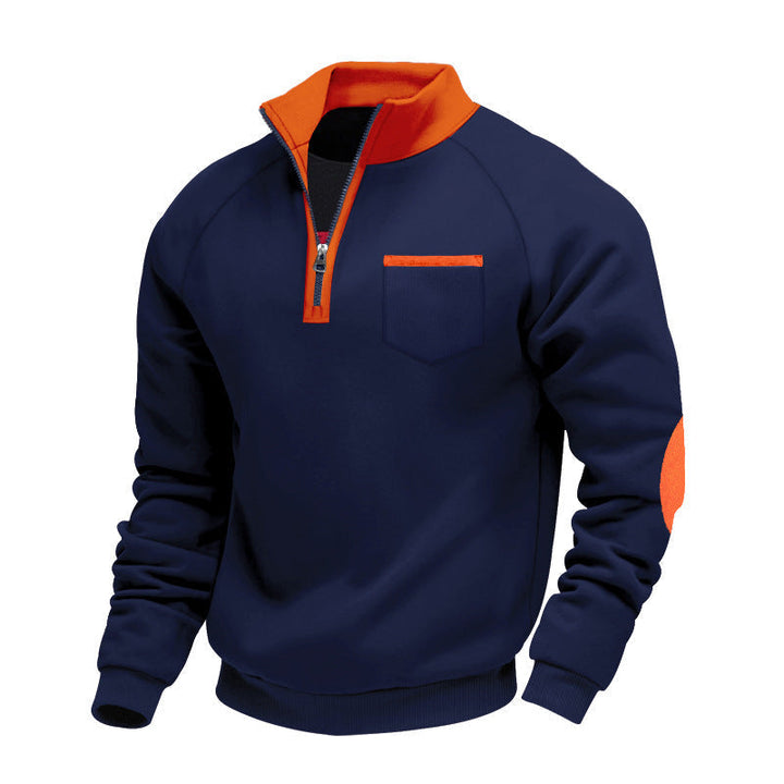 Herrarnas Ståkrage Quarter-Zip Sweatshirt – Praktiskt Lager för Höst och Vinter