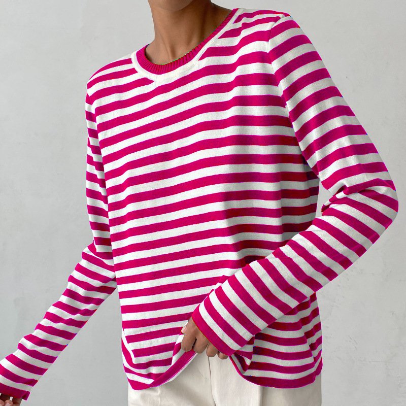Kvinnors Avslappnad Crew Neck Tröja – Casual Långärmad Lager för Vår och Höst