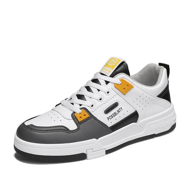 Herrens Låga Casual Sneakers – Snörade Streetwear Skor för Dagligt Bruk