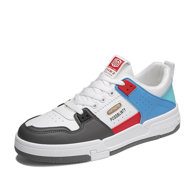 Herrens Låga Casual Sneakers – Snörade Streetwear Skor för Dagligt Bruk