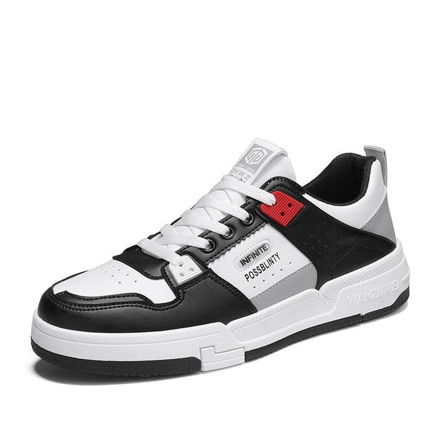 Herrens Låga Casual Sneakers – Snörade Streetwear Skor för Dagligt Bruk