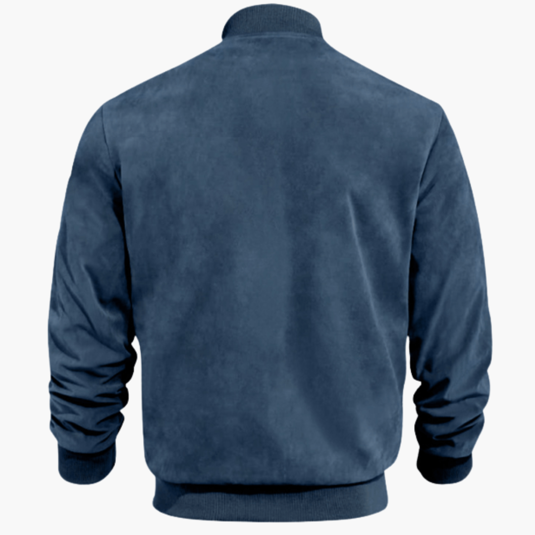 Herrars mjuka mocka bomberjacka – Raffinerad zip-up lager för smarta avslappnade outfits