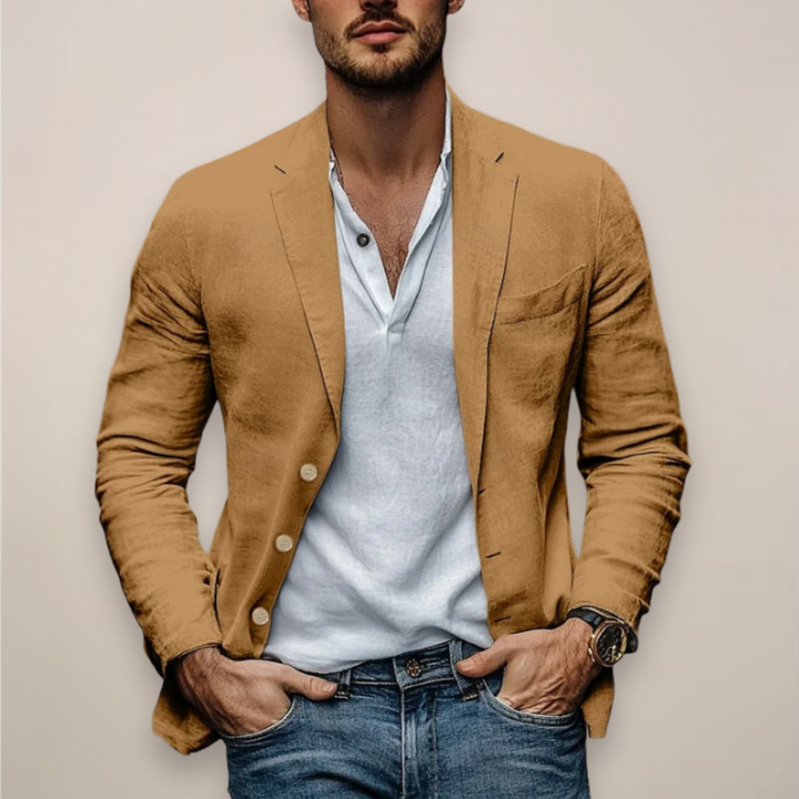 Herrars Smart Casual Jacka – Lätt Slim Blazer för Sommardagar och Kvällar