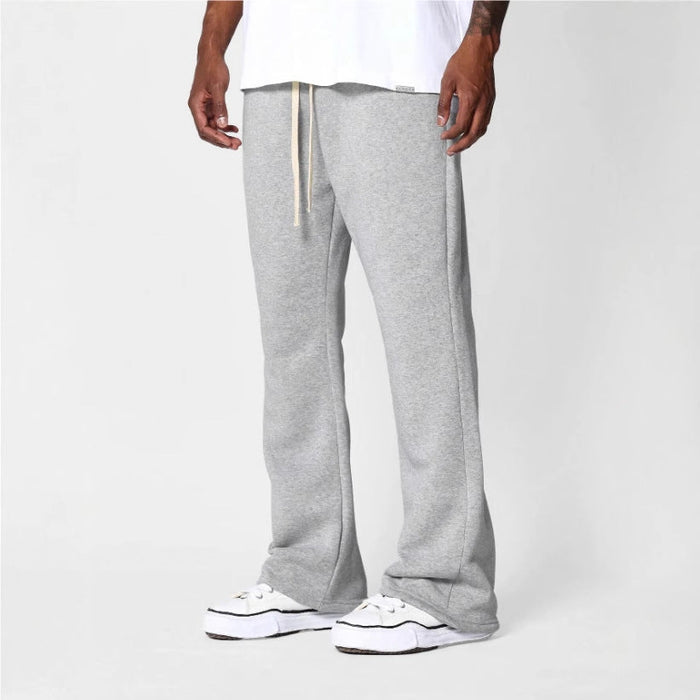 Herrarnas Utsvängda Sweatpants Komfort Passform Mjuk Bomulls Fleece Avslappnad Stilig Casual Loungewear Byxor