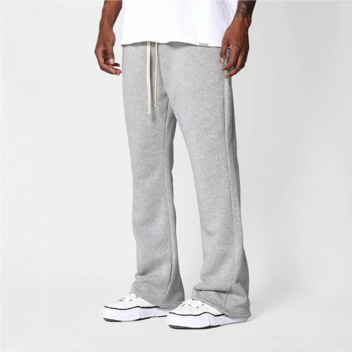 Herrarnas Utsvängda Sweatpants Komfort Passform Mjuk Bomulls Fleece Avslappnad Stilig Casual Loungewear Byxor