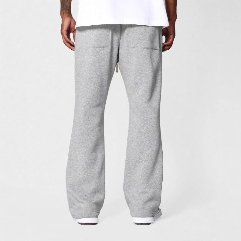 Herrarnas Utsvängda Sweatpants Komfort Passform Mjuk Bomulls Fleece Avslappnad Stilig Casual Loungewear Byxor