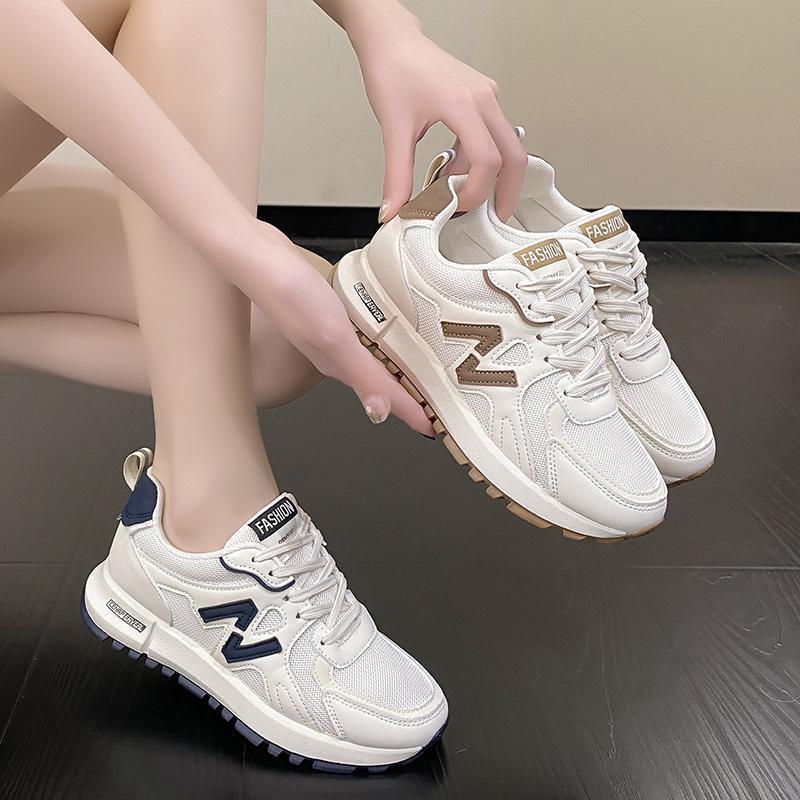 Kvinnors Chunky Mesh Trainers Lätta Snörningsskor
