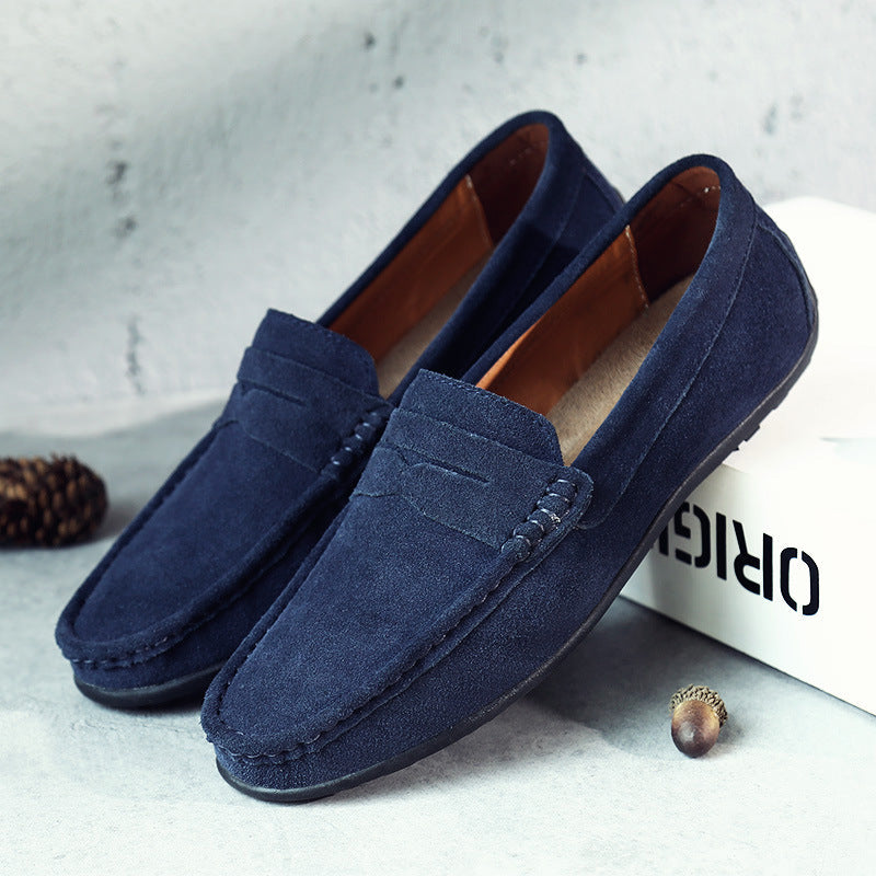 Herrens Mocka Penny Loafers Raffinerade Slip-On Casual Skor