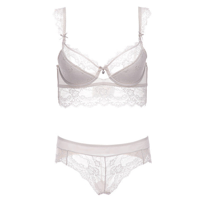 Kvinnors Genomskinliga Spets BH med Stödjande Bygel Lätt Mesh Lingerie