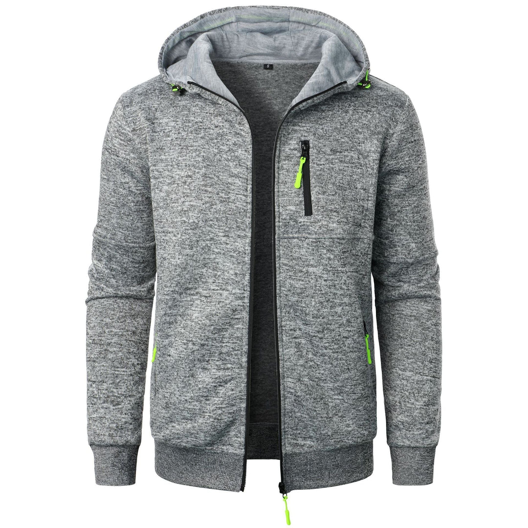 Mönstrad zip hoodie för män – Bekväm, andningsbar, stilren, avslappnad, vardaglig lagerklädsel