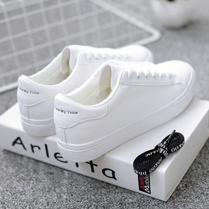 Kvinnors Minimalistiska Snörning Plattform Sula Låg Top Sneakers